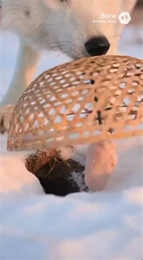 The Wolf🐺 Sets a Basket Trap🧺—The Bunny Walks Right In #rabbit #animals #wolf #trap #aianimation