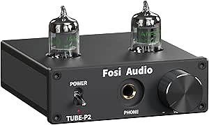 Fosi Audio P2 Headphone Amplifier Vacuum Tube Headphone Amp Mini Hi-Fi Stereo Audio with Low Ground Noise Output Protection