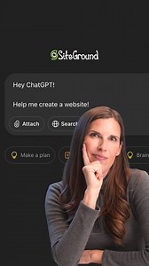 ✨ Website creation is easier than ever. And yes, it’s thanks to AI. Like, what if we told you that you could literally ask AI to: • Come up with domain names that don't suck • Design your entire brand identity • Structure your whole site layout • Write all your content • Fix problems before they happen 📹 In our brand-new video, we’re showing exactly how you can use ChatGPT to streamline your website creation. 👉 Give it a watch: https://youtu.be/s1sN_Lix7j0?si=eNE5yvBA0KBY-Mdj #SiteGroundTips #