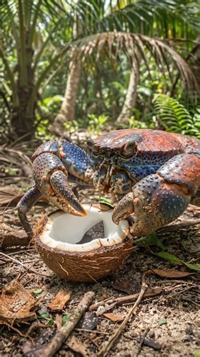 Coconut Crab: The Giant Crab That Can Crack Coconuts! 🦀🥥#CoconutCrab #WildlifeFacts #Nature