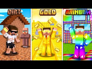 UpGrading My House from Dirt to Rainbow in Minecraft..