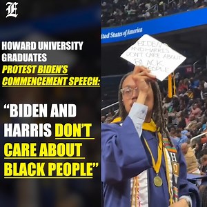 Howard University graduates protest Biden's commencement speech. @allenjmays / IG | Washington Examiner