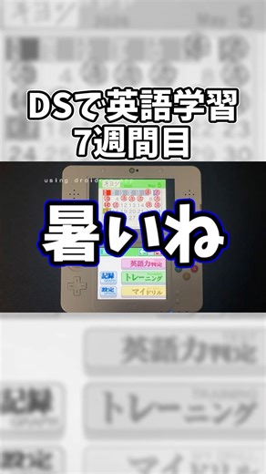 DSで英語学7週間目/英語が苦手な大人のDSトレーニング えいご漬け