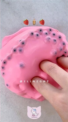 pink boba thick & glossy satisfying slime asmr + bubble pops! 🩷🧋