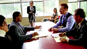 Sheamus attends a deposition with David Otunga and Ricardo Rodriguez: Raw, Sept. 10, 2012