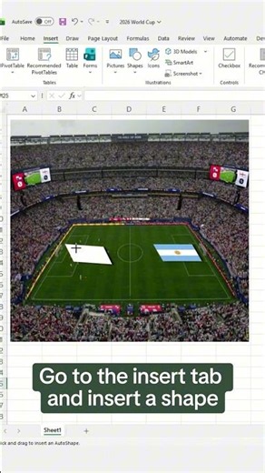 How to insert an image into a shape in Excel. 🏆⚽