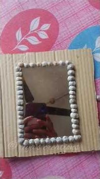 Mirror design with sea shells🐚#mirrorwork #mirrordesign #artcafe #handmade