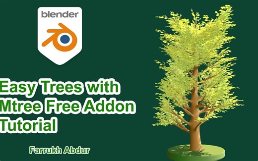 iBlender免费插件 Modular Tree 快速生成超真实树木 Blender 教程