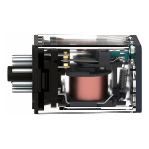 RUMC22BD - universal plug in relay, Harmony Electromechanical Relays, 10A, 2CO, with LED, lockable test button, cylindrical, 24V DC | Schneider Electric Macedonia