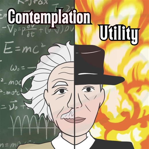 What does Science mean to you? Is it the pursuit of objective truths, the key to understand the universe, the systematic way to explore the unknown? Or the knowledge to benefit mankind, the progress to inspire innovation, the absolute power to change the world? Einstein and Oppenheimer were the representative figures of “contemplation” and “utility” in science back in the 20th century. They had been colleagues at the Institute for Advanced Study, where they both made significant contribution to 