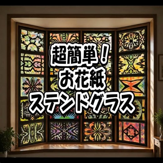 超簡単！お花紙ステンドグラス✨窓辺がパッと華やぐ紙工作