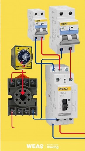 Magnetic Contactor System: MCB, Relay & Timer Setup.