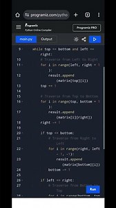 Spiral Matrix Traversal | Traverse 2D Array in Spiral Form | Python Coding Interview Question