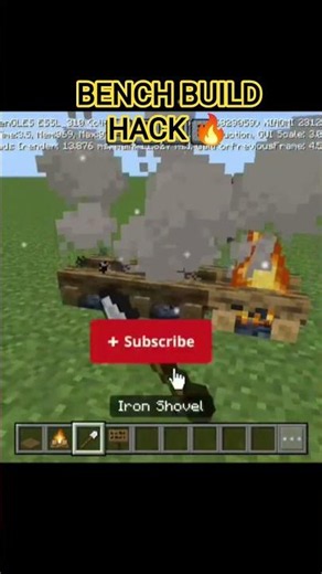 BENCH BUILD HACK 🔥#minecraft #shorts
