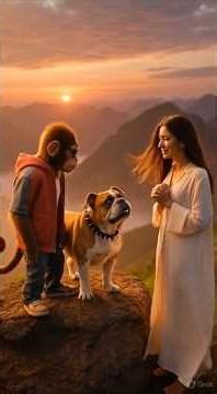 Kutta Chala Gujjar Se Ladne. कुत्ता चला गुज्जर से लड़ने। #animalstory #monkeyanddog #ai #comedy