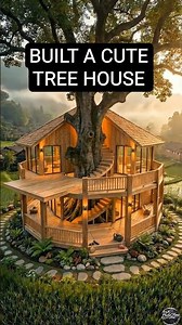 Built a tree cute tree house #timelapse #construction