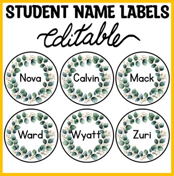 Spring Classroom Labels, Botanical Name Tags, Spring Labels, Green Tags