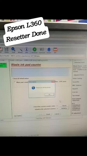 Epson L360 resetter Done. | Roland Rosario
