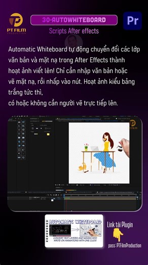 Automatic Whiteboard vẽ tự động #aftereffects #ptfilmproduction