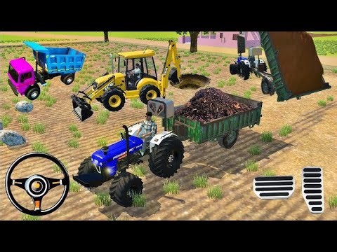 Jcb, tractor game video dumper load stone 🪨#truck #dumper