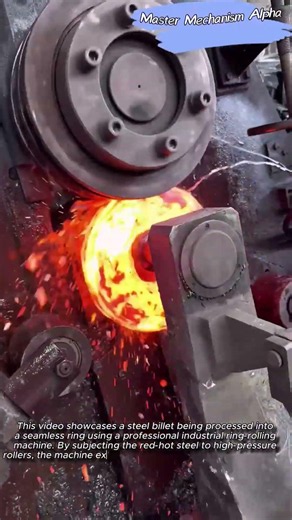 Seamless Steel Ring Production Technique #worker #process #steel #industry #manufacturing