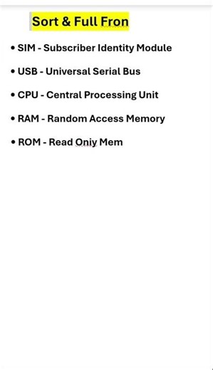 Basic Computer Terms – Short Forms & Full Forms