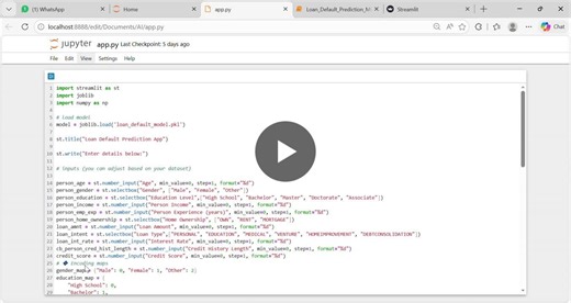 Loan Default Prediction App Built with Python and Streamlit | Divya Rane posted on the topic | LinkedIn
