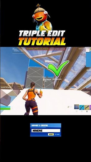 TRIPLE EDIT TUTORIAL MAP FOR BEGINNERS💥✅ #fortnitepractice #fortnitebeginner #fortnitemap