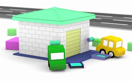 小汽车今天是建筑工人！BUILDER CARS!车宝四兄弟 无字幕版 4 Cars cartoon cars 英语启蒙动画 英文启蒙 动画片