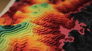 SAMAPS Topographical 3D Maps in Coloured Paper by Sam Caldwell - Homeli
