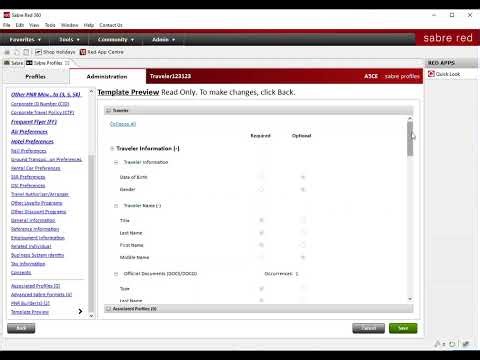 Sabre Red 360 Profiles - Introduction to Templates