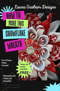 Candy Cane Snowflake Wreath Video Tutorial: Christmas Wreath DIY - Etsy