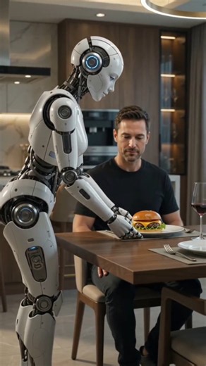 #Humanoidrobot 🍓🍈🍏AI Robot Chef Cooks the Perfect American Meal! 🍔🤖 #Shorts