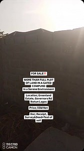 🏤FOR SALE🏤 MORE THAN FULL PLOT TABLE DRY LAND FOR SALE AT GOVERNOR’S ROAD IKOTUN Buy and Start building, fenced gated In a Serene Environment Location; Greenland Estate Governor’s Road Ikotun Lagos, Nigeria 🇳🇬 Document; Receipt, Survey, Deed & Test of soil Price; 55M Net ☎️ 07061004366. #forsale #realestate #newlisting #properties #rentalproperty #propertyforsale #homebuyers #homebuying #agosproperties #foryou #abuja #nigeria #propertyinvestment #usa #uk #london #returnoninvestment #realesta