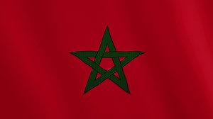 Morocco flag waving animation. Full Screen. Symbol of the country. 4K