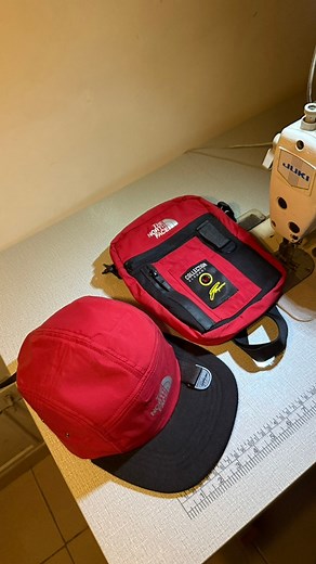 Custom Order from Quezon City! Five panel hat and sling bag made from an old TNF jacket. #custom #handmade #upcycle #reworked #thenorthface | UpJunk