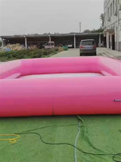 Inflatable Pink Backyard Swimming Pool for Summer Fun
