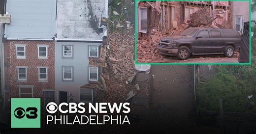 Rowhome partially collapses in Nicetown-Tioga section of Philadelphia