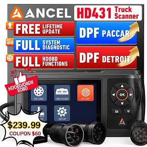 ANCEL Heavy Duty Truck All System Diagnostic Scanner DPF Regen & Reset for Detroit, Paccar, HDOBD & OBD2 Truck Code Reader, Lifetime Free Update - Walmart.com