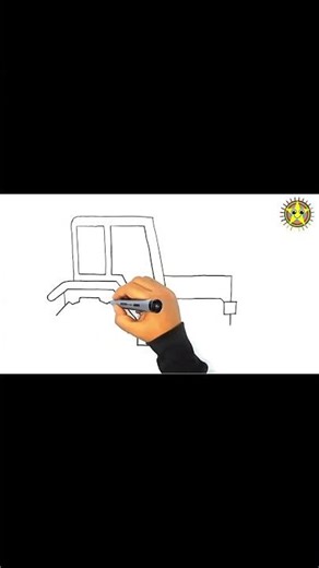 Easy Tractor Drawing for Kids! 🚜 3 Steps