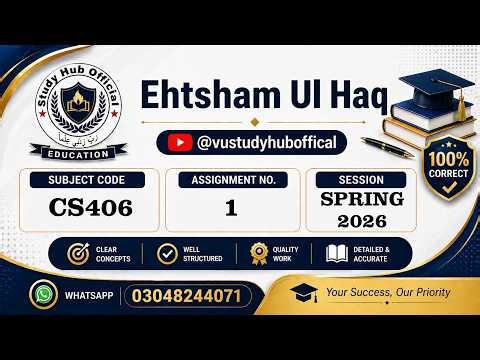 CS406 Assignment 1 Solution Spring 2026 | CS406 Assignment 1 Solution