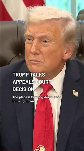 President Donald Trump said that Portland is "burning down" during a meeting with reporters.