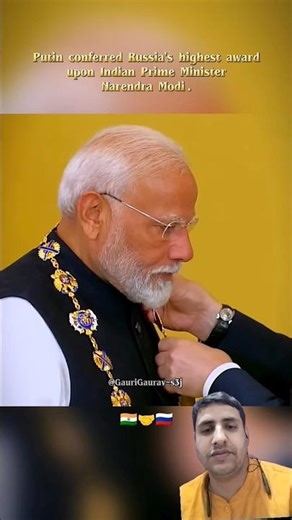 Putin Honors Modi with Russia’s Highest Award 🇮🇳🇷🇺 | Historic Moment #Shorts