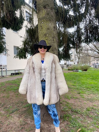 Vintage Blue Fox Fur Coat - Etsy