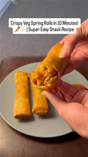 Golden & Crunchy Vegetable Spring Rolls 🥕 | Ready in Minutes!⏱️✨#springroll #ramadan #foodie #easy