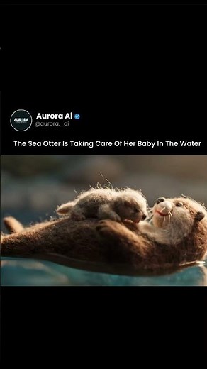 Sea Otter Caring for Her Baby 🦦💞 | Heartwarming AI Animation
