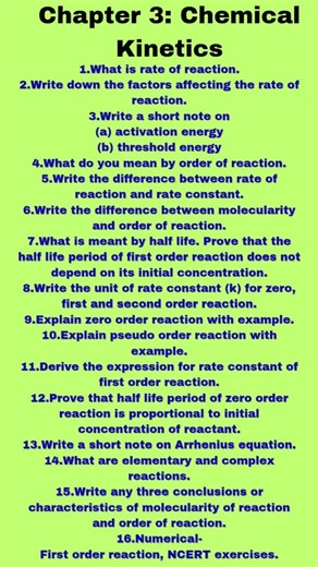 Class 12 Chemistry Chapter 3 Sure Shot Questions 💯 MP Board 2026 Confirm