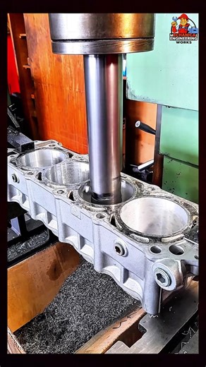 2.3K views | Precision Engine Block Sleeve Boring ⚙️. #mechanicalengineering #autorepair #enginebuild #enginerepair #explorepage #fyp #trending #DIY | Engineering works | Facebook