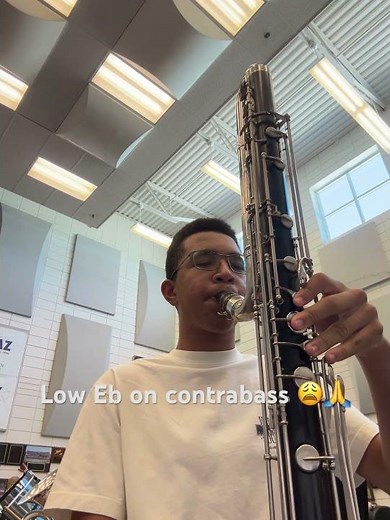 Lowest note on contrabass clarinet! #clarinet #band #bassclarinet