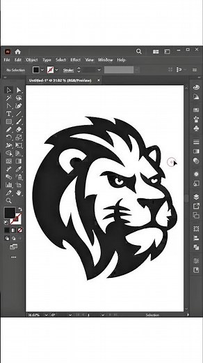 How to draw a Lion Mascot in Illustrator! 🦁✨ #shorts #mascot #logo